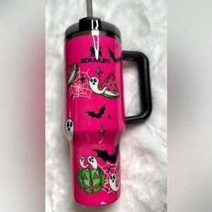 Custom Stanley Vibrant Pink Halloween Tumbler 40 oz NWOT